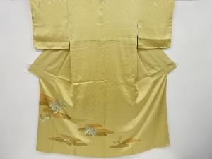 リサイクル　金彩ヱ霞に唐獅子模様刺繍三つ紋色留袖